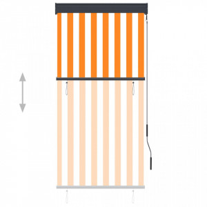 Jaluzea tip rulou de exterior, alb și portocaliu, 80 x 250 cm - Img 3