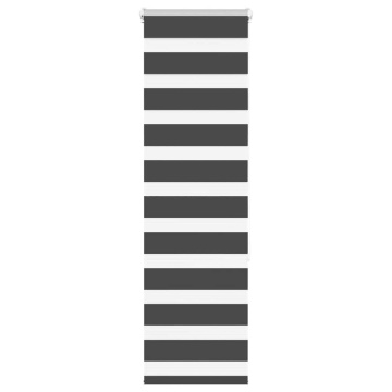 Jaluzea tip zebra neagră lățime țesătură 40,9 cm poliester - Img 1