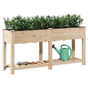 Jardinian cu Raft 161x43x76 cm Lemn Masiv de Pini - Img 3