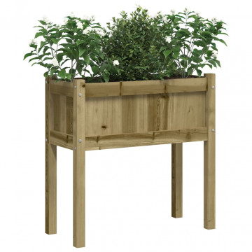 Jardinier de grădină cu picioare, 70x31x70 cm, lemn pin tratat - Img 4