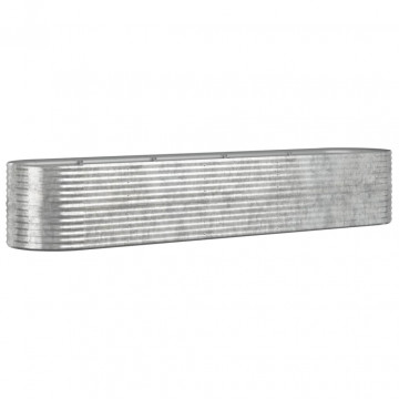 Jardinieră argintiu 368x80x68 cm oțel vopsit electrostatic - Img 2