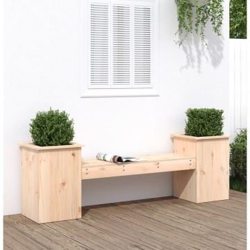 Jardinieră bancă, 184,5x39,5x56,5 cm, lemn masiv de pin - Img 1