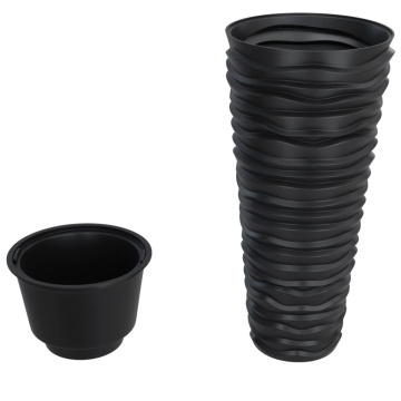Jardinieră cu interior detașabil, antracit 18 / 45 L PP canelat - Img 3