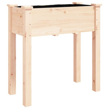 Jardinieră cu roți și căptușeală 71x37x80 cm lemn masiv de brad - Img 3