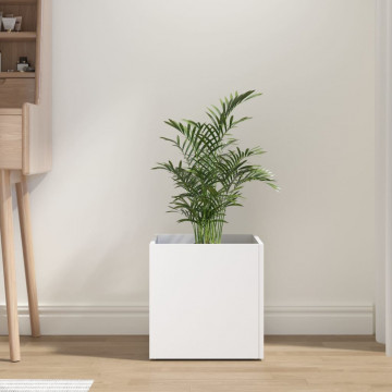 Jardinieră cutie, alb, 40x40x40 cm, lemn prelucrat - Img 3