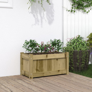 Jardinieră de grădină, 60x31x31 cm, lemn de pin impregnat - Img 1