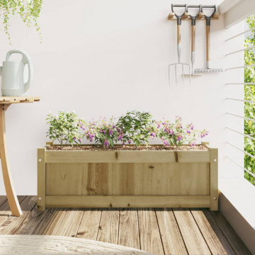 Jardinieră de grădină, 90x31x31 cm, lemn de pin impregnat - Img 3