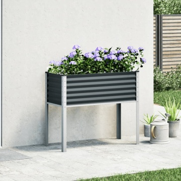 Jardinieră de grădină, antracit, 100x41x90 cm, oțel - Img 3