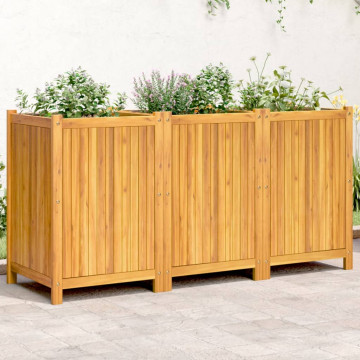 Jardinieră de grădină cu căptușeală, 150x50x75 cm, lemn acacia - Img 1