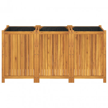 Jardinieră de grădină cu căptușeală, 150x50x75 cm, lemn acacia - Img 4