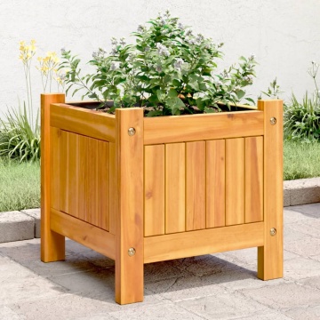 Jardinieră de grădină cu căptușeală, 31x31x30 cm, lemn acacia - Img 1