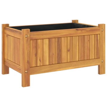 Jardinieră de grădină cu căptușeală, 54x31x30 cm, lemn acacia - Img 6