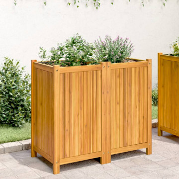 Jardinieră de grădină cu căptușeală, 84x42x75 cm, lemn acacia - Img 3