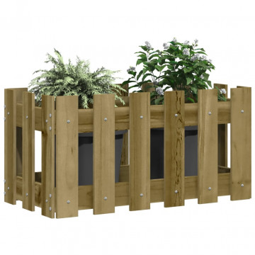 Jardinieră grădină design gard 60x30x30cm lemn de pin impregnat - Img 3