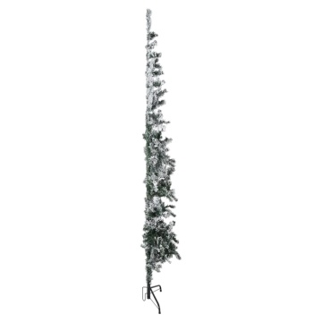 Jumătate brad de Crăciun artificial subțire, cu zăpadă, 240 cm - Img 4