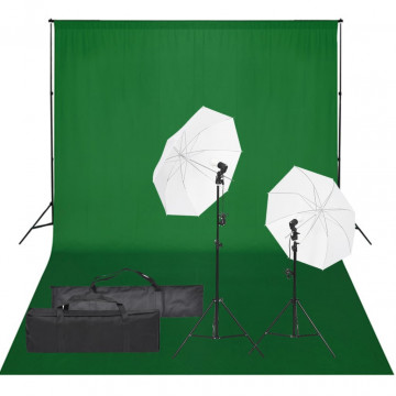Kit studio foto cu set de lumină și fundal - Img 1
