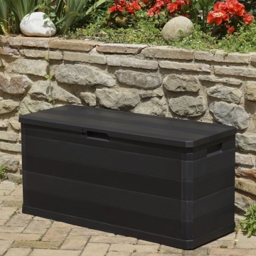 Ladă de depozitare pentru grădină, negru, 117 x 45 x 56 cm - Img 8