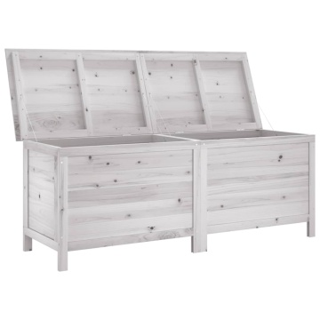 Ladă depozitare de grădină alb 150x50x56,5 cm lemn masiv brad - Img 3