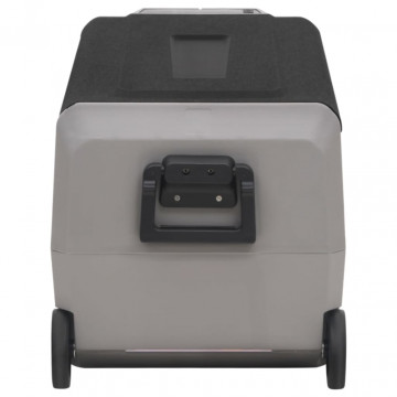 Ladă frigorifică cu roată și adaptor, negru&gri, 60 L, PP & PE - Img 4