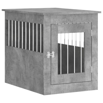 Ladă pentru câini, gri beton, 55x75x65 cm, lemn compozit - Img 2