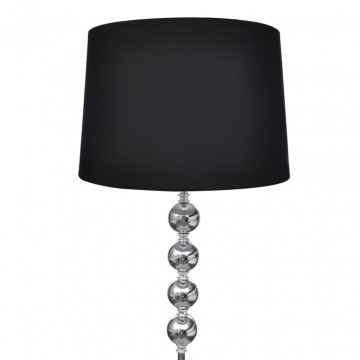 Lampă de podea abajur suport înalt, 4 bile decorative, negru - Img 2