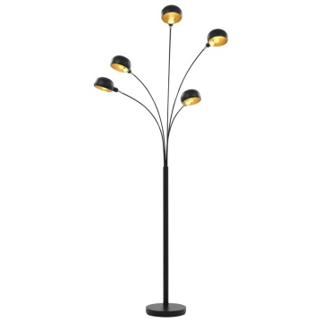 Lampă de podea, negru și auriu, 200 cm, 5 x E14 - Img 3