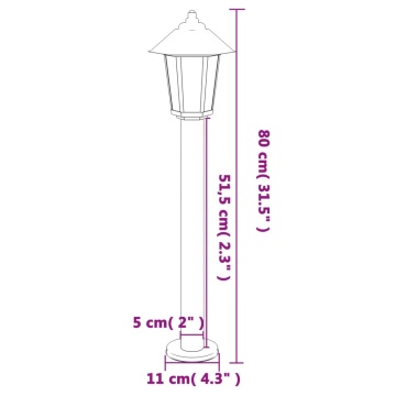 Lampă exterioară de podea, argintiu, 80 cm, oțel inoxidabil - Img 6