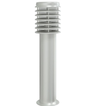 Lampă exterioară de podea cu priză, argintiu, 60 cm, oțel inox - Img 4