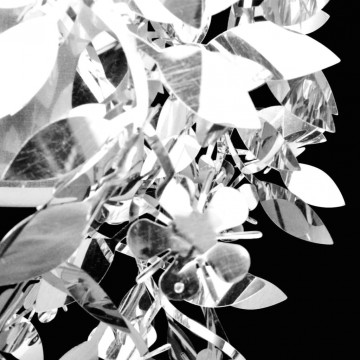 Lampă tip candelabru, cu frunze strălucitoare, 21,5 x 30 cm, argintiu - Img 4