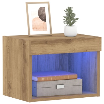 Librărie Wall cu Luminile LED Stejar Artisan 40x30x30 cm - Img 3