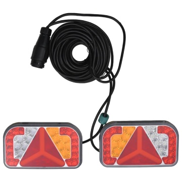 Lumini pentru remorcă, 2 buc., roșu, bec LED 12 V, 24x5x14,5 cm - Img 1