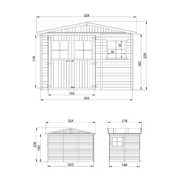 Magazie de gradina din lemn L11ft x L7ft x H7ft - TIMBELA M334 - Img 4