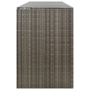 Magazie de pubele cvadruplă, gri, 274x80x117 cm, poliratan - Img 7
