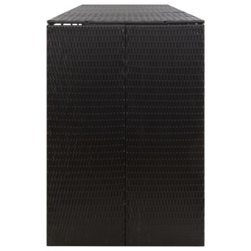 Magazie de pubele cvadruplă, negru, 274x80x117 cm, poliratan - Img 7