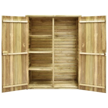Magazie unelte de grădină, 123x50x171 cm, lemn pin tratat - Img 4