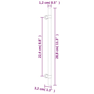 Mânere de dulap, 10 buc., negru, 224 mm, oțel inoxidabil - Img 7