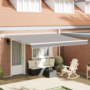 Marchiza manuală retractabilă gri deschis 400x300 cm, Material de înlocuire pentru marchiza pentru cadru de 4x3 m gri deschis - Img 1