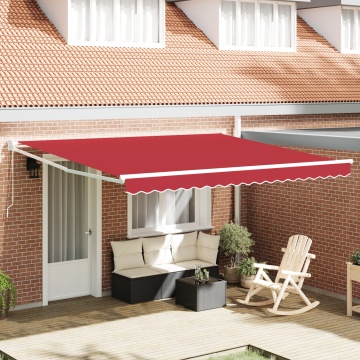 Marchiză manuală retractabilă Roșu 400x300 cm, Material de înlocuire pentru marchiză pentru cadru de 4x3 m Roșu - Img 1