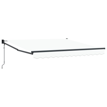 Marchiza retractabilă automată Alb 300x250 cm, Țesătură de înlocuire pentru marchiză 3x2.5 m Alb - Img 2