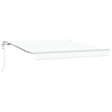 Marchiză retractabilă automată albă 350x250 cm, Parte de înlocuire pentru marchiză pentru cadru de 3.5x2.5 m alb - Img 2