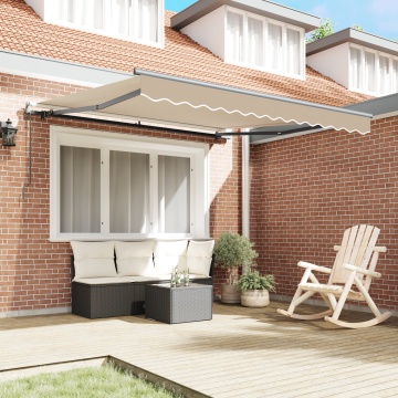 Marchiză retractabilă automată Bej 350x250 cm, Fabrică de înlocuire pentru marchiză 3.5x2.5 m Bej - Img 3