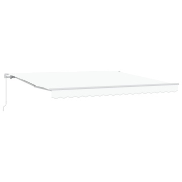 Marchiză retractabilă manuală Alb 400x300 cm, țesătură de schimb pentru marchiză 4x3 m Alb - Img 2