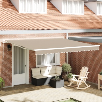 Marchiză retractabilă manuală Bej 400x300 cm, Material de schimb pentru marchiză pentru cadru de 4x3 m Bej - Img 1