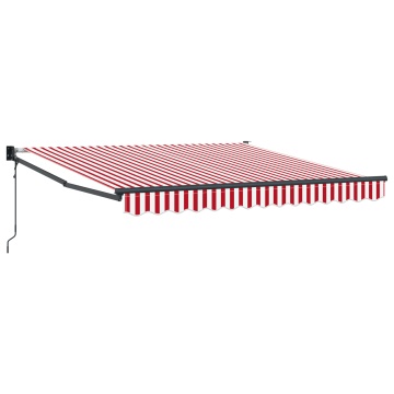 Markiză Retractabilă Automată Dungi Roșii și Albe 350x250 cm - Img 2