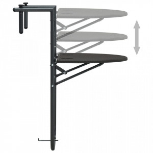 Masă balcon suspendată maro 60x64x83,5 cm plastic aspect ratan - Img 8