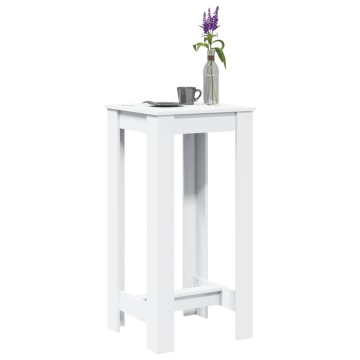 Masă bar, alb, 51x50x103,5 cm, lemn prelucrat - Img 1