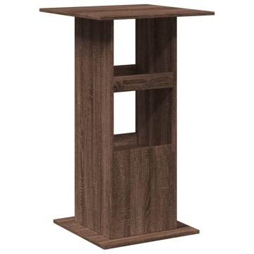 Masă bar cu depozitare stejar maro 60x60x102 cm lemn prelucrat - Img 5