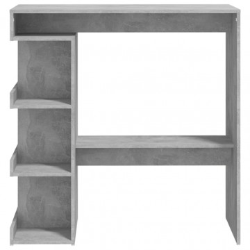 Masă bar cu raft de depozitare, gri beton, 100x50x101,5 cm, PAL - Img 8