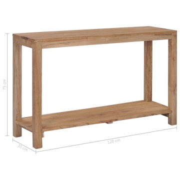Masă consolă, 120 x 35 x 75 cm, lemn masiv de tec - Img 5