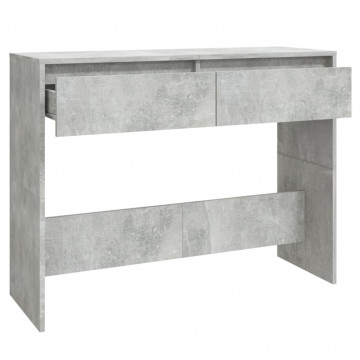 Masă consolă, gri beton, 100x35x76,5 cm, PAL - Img 5
